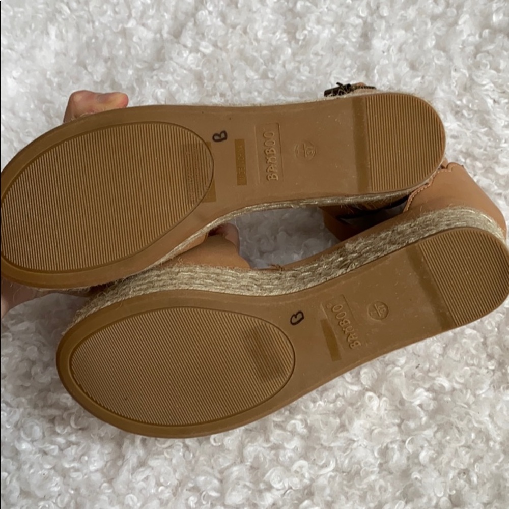 BAMBOO Platform Scalloped Espadrilles NWOT 7 - Picture 5 of 5
